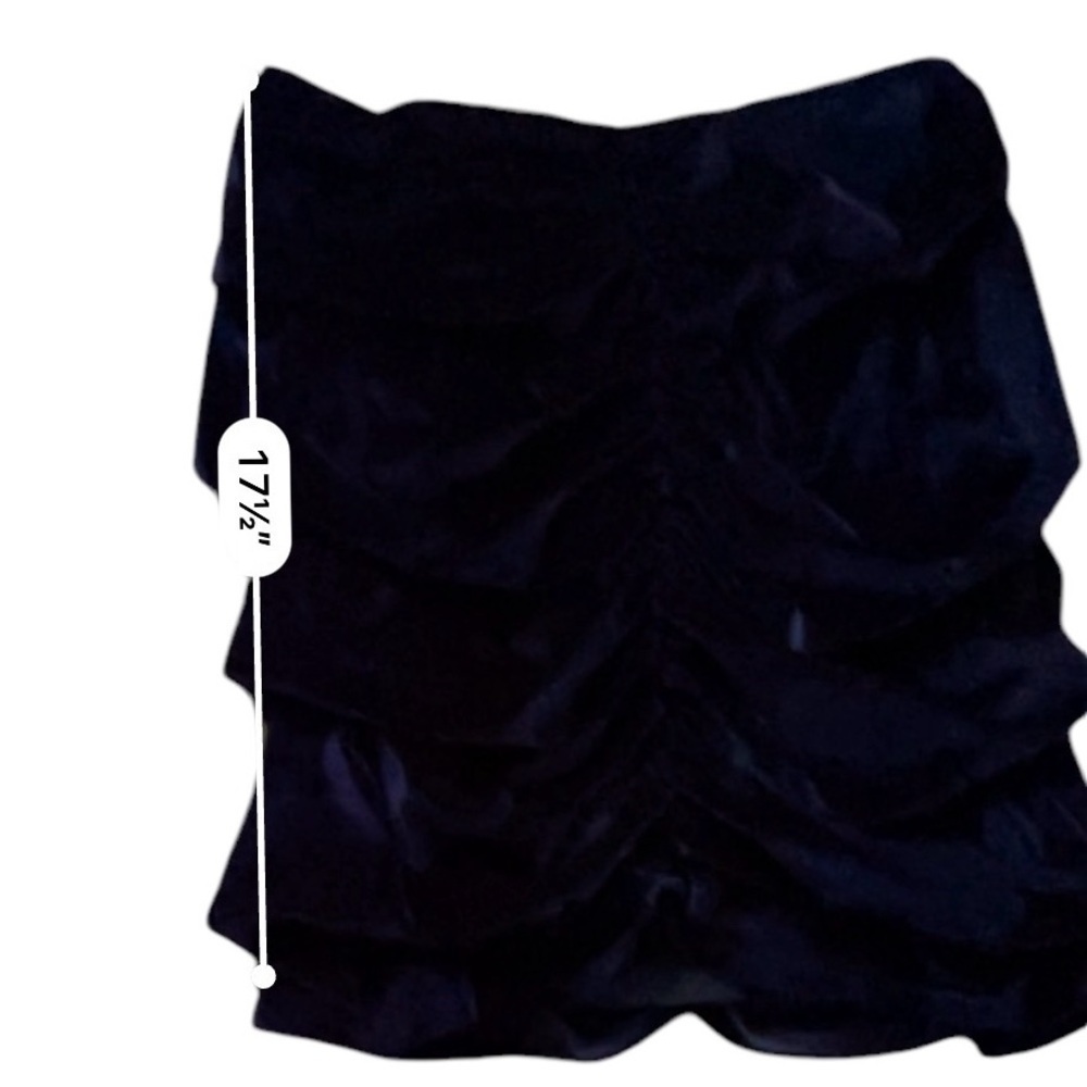 Lulus mini ruched navy blue skirt velvet zipper lined Women L - Picture 11 of 13